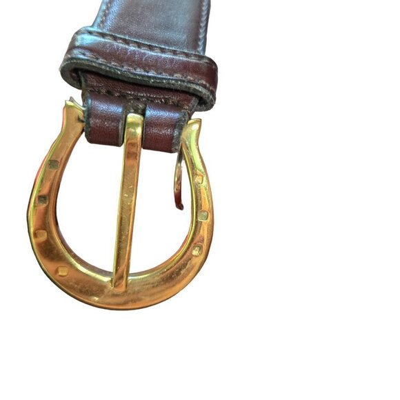 Vintage Louis International Made In Italy Equestrian Brown Leather Belt Size 38 - Picture 2 of 5